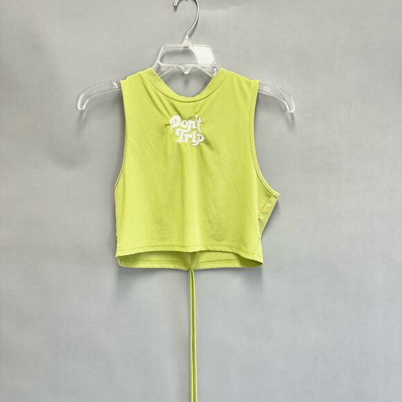 Don't Trip Mac Miller lime green wrap for ribbed mock neck tank top size small - Picture 2 of 14